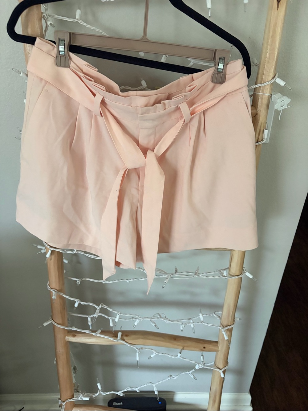 Banana Republic Peach High-Waist Tie-Belt Shorts